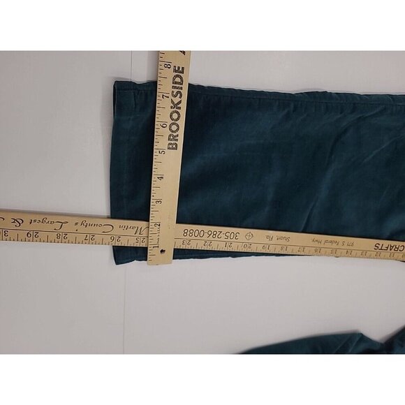 Chico's Green Velvet Pants Women's Size Large Rhinestone Accents Straight Leg - Picture 7 of 7